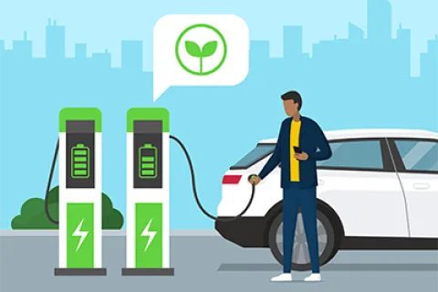 Electric vehicles save money and reduce air pollution